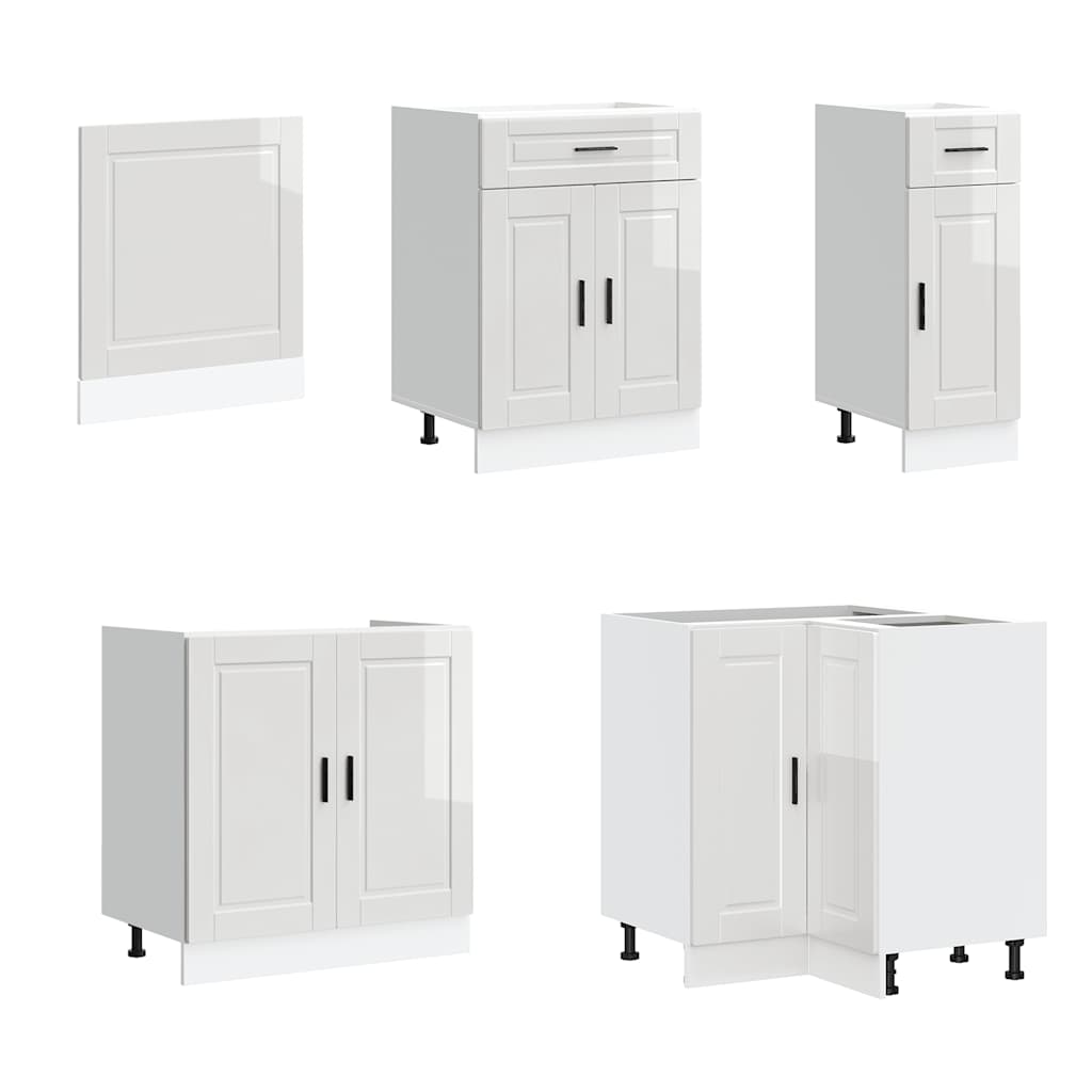 11 Piece Kitchen Cabinet Set Porto Gloss White Engineered Wood