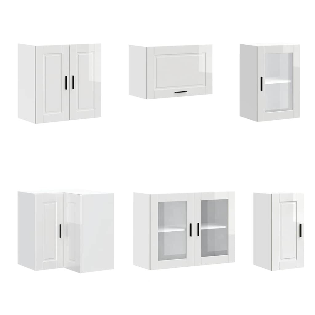 11 Piece Kitchen Cabinet Set Porto Gloss White Engineered Wood