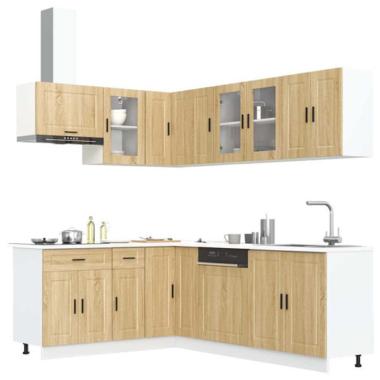 11 Piece Kitchen Cabinet Set Porto Sonoma Oak Engineered Wood