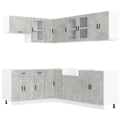 11 Piece Kitchen Cabinet Set Porto Concrete Grey Engineered Wood