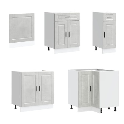 11 Piece Kitchen Cabinet Set Porto Concrete Grey Engineered Wood