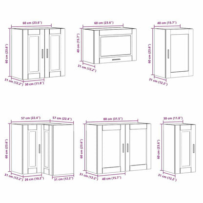 11 Piece Kitchen Cabinet Set Porto Concrete Grey Engineered Wood