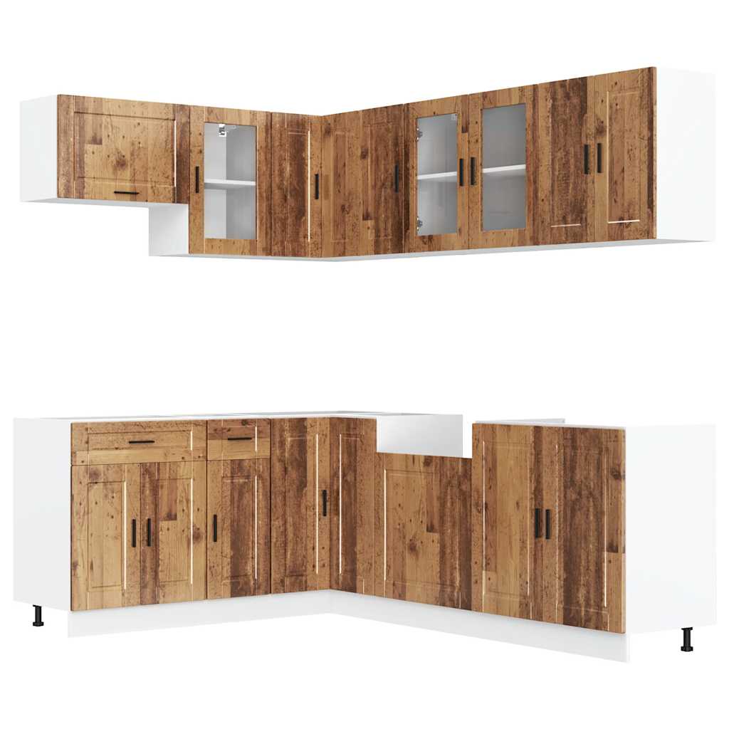 11 Piece Kitchen Cabinet Set Porto Old Wood Engineered Wood