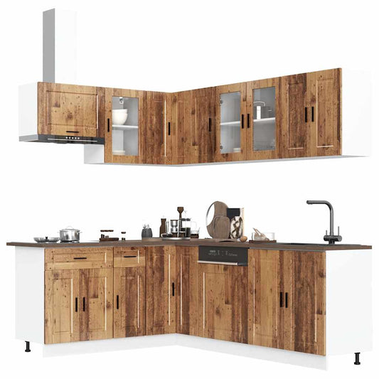 11 Piece Kitchen Cabinet Set Porto Old Wood Engineered Wood