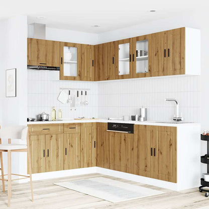 11 Piece Kitchen Cabinet Set Porto Artisan Oak Engineered Wood