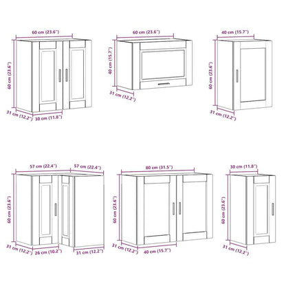 11 Piece Kitchen Cabinet Set Porto Artisan Oak Engineered Wood