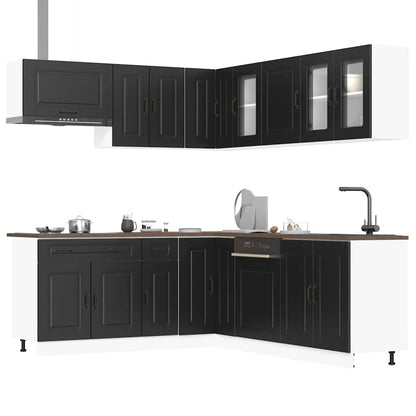 11 Piece Kitchen Cabinet Set Kalmar Black Engineered Wood