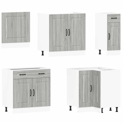 11 Piece Kitchen Cabinet Set Kalmar Grey Sonoma Engineered Wood