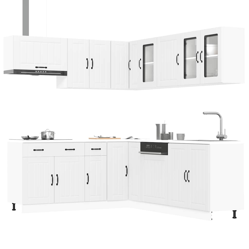 11 Piece Kitchen Cabinet Set Lucca White Engineered Wood