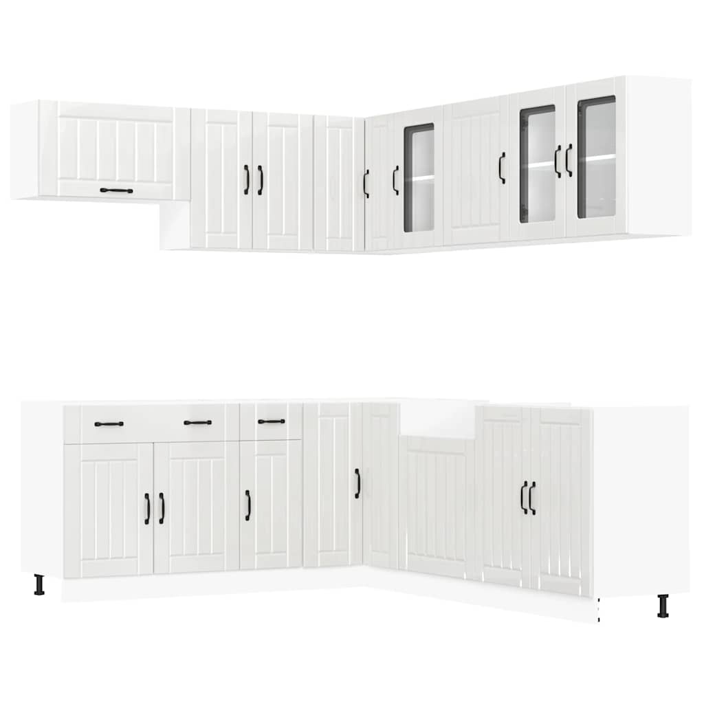 11 Piece Kitchen Cabinet Set Lucca Gloss White Engineered Wood