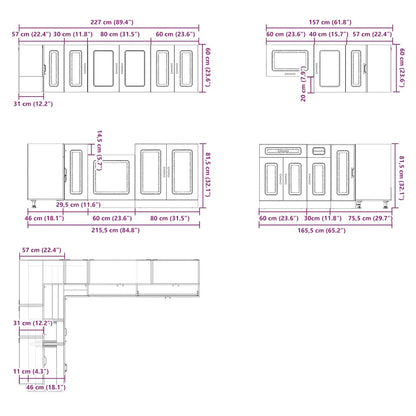 11 Piece Kitchen Cabinet Set Lucca Gloss White Engineered Wood