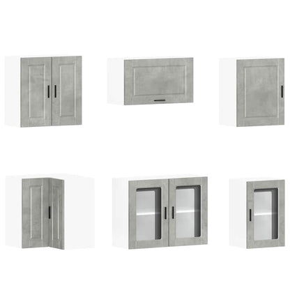 11 Piece Kitchen Cabinet Set Porto Concrete Grey Engineered Wood