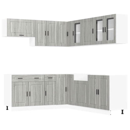 11 Piece Kitchen Cabinet Set Porto Grey Sonoma Engineered Wood