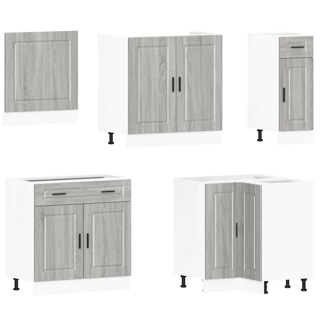 11 Piece Kitchen Cabinet Set Porto Grey Sonoma Engineered Wood