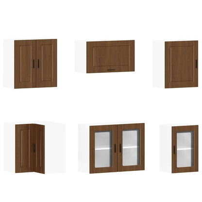 11 Piece Kitchen Cabinet Set Porto Brown Oak Engineered Wood