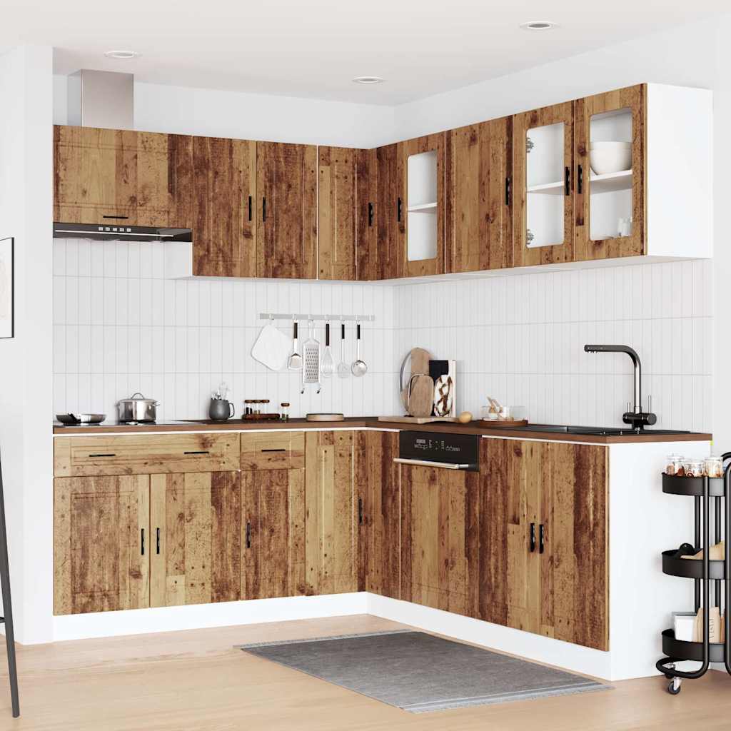 11 Piece Kitchen Cabinet Set Porto Old Wood Engineered Wood