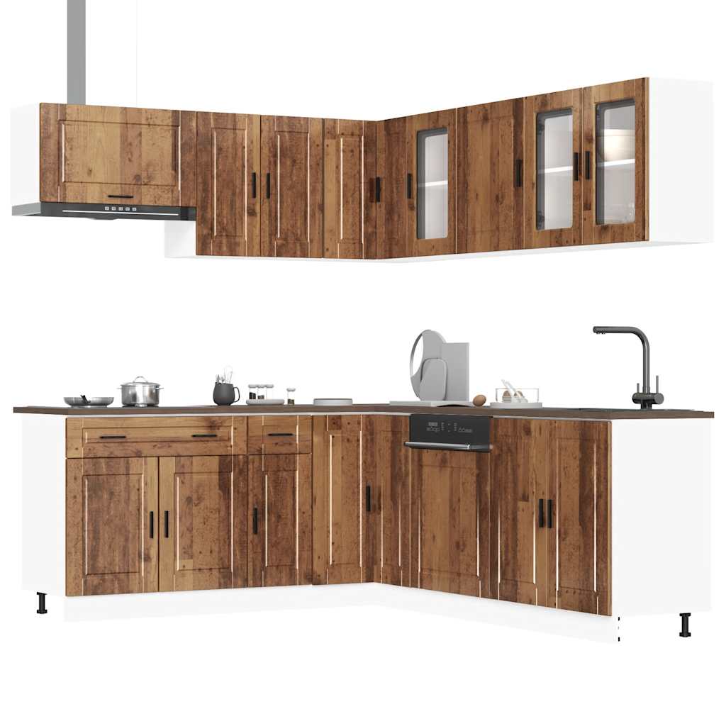 11 Piece Kitchen Cabinet Set Porto Old Wood Engineered Wood