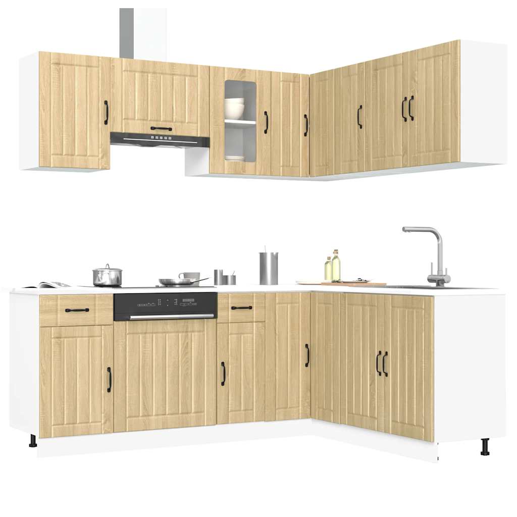 11 Piece Kitchen Cabinet Set Kalmar Sonoma Oak Engineered Wood