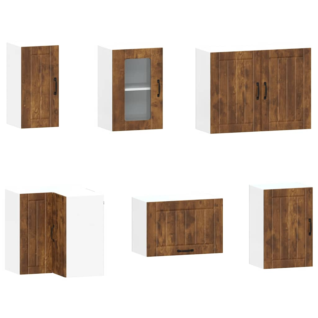 11 Piece Kitchen Cabinet Set Kalmar Smoked Oak Engineered Wood