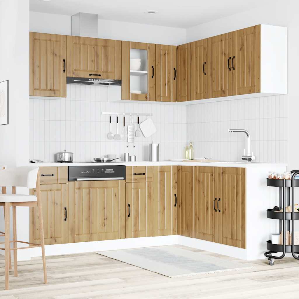 11 Piece Kitchen Cabinet Set Kalmar Artisan Oak Engineered Wood