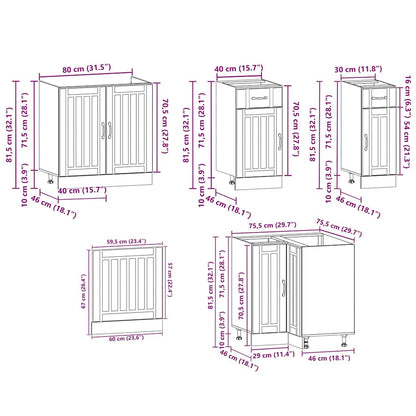 11 Piece Kitchen Cabinet Set Lucca White Engineered Wood