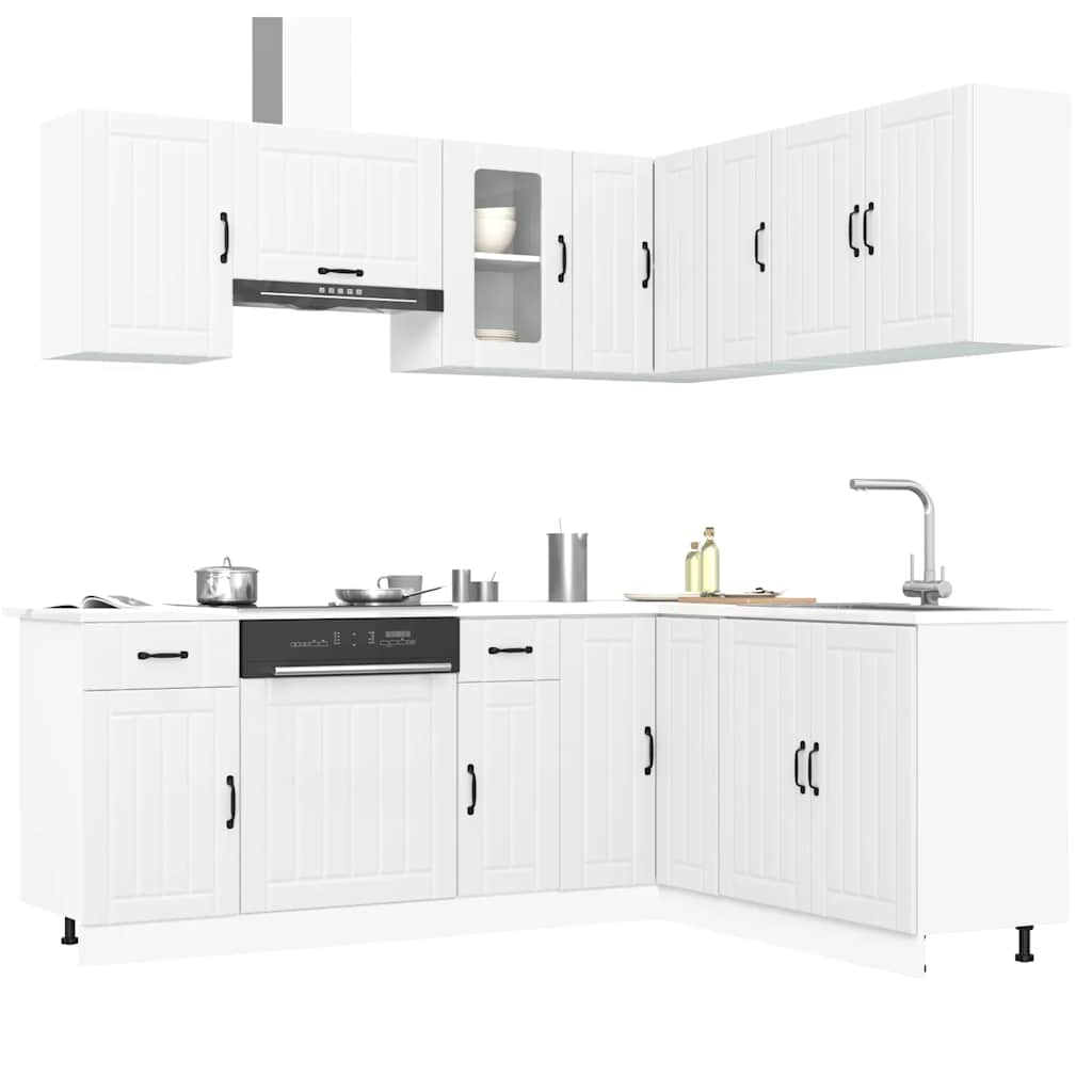 11 Piece Kitchen Cabinet Set Lucca White Engineered Wood