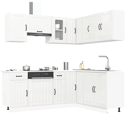 11 Piece Kitchen Cabinet Set Lucca Gloss White Engineered Wood