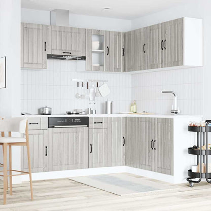 11 Piece Kitchen Cabinet Set Lucca Grey Sonoma Engineered Wood