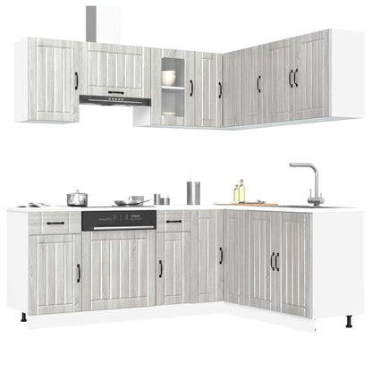 11 Piece Kitchen Cabinet Set Lucca Grey Sonoma Engineered Wood