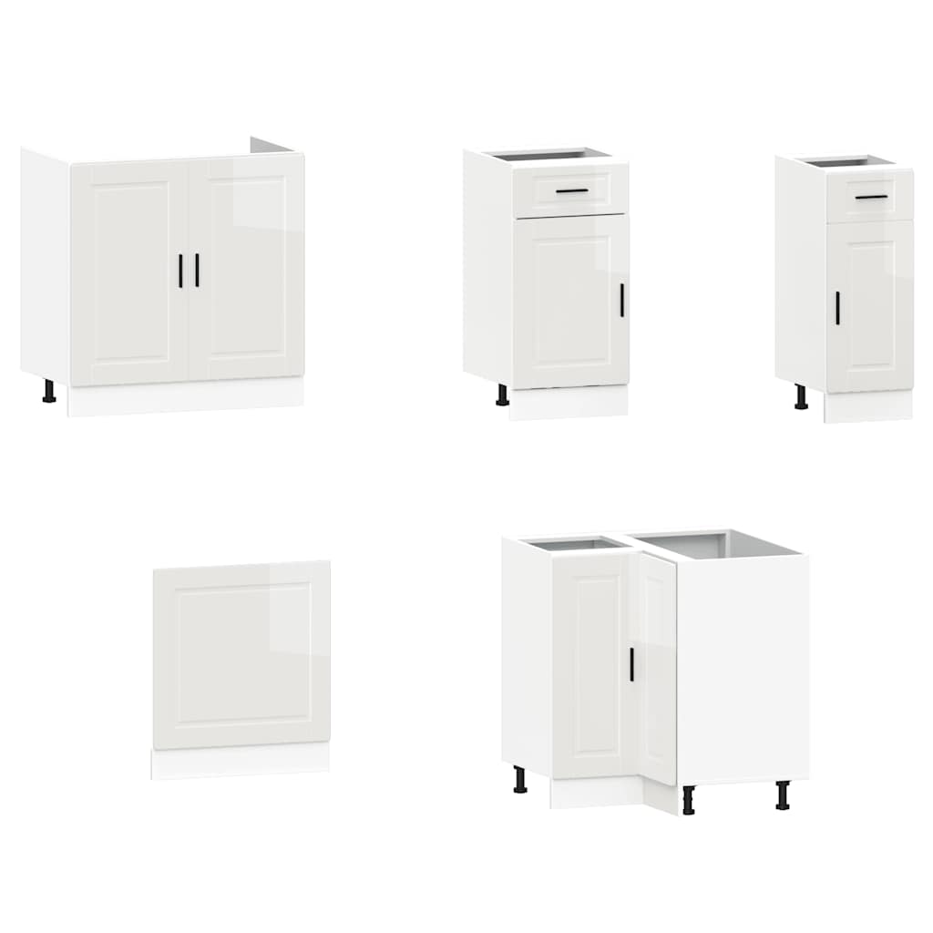 11 Piece Kitchen Cabinet Set Porto Gloss White Engineered Wood