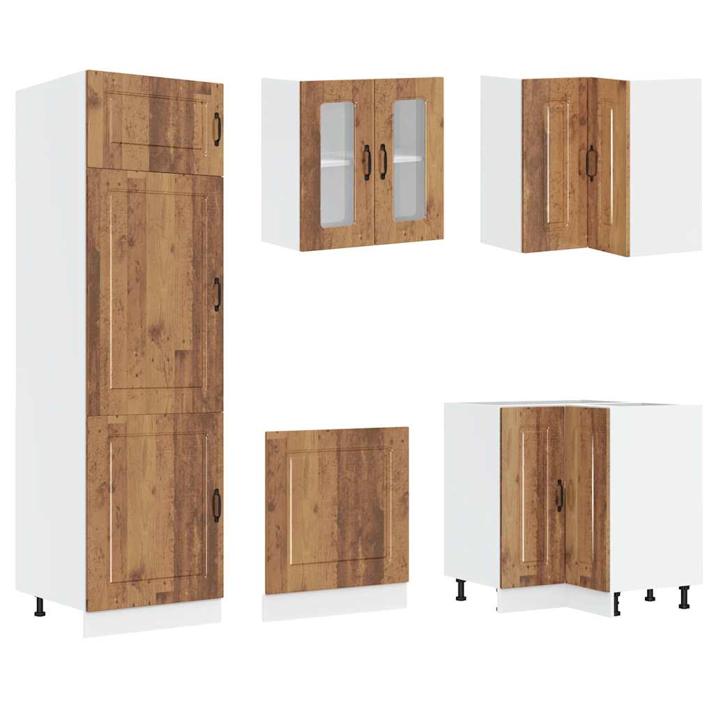 14 Piece Kitchen Cabinet Set Kalmar Old Wood Engineered Wood