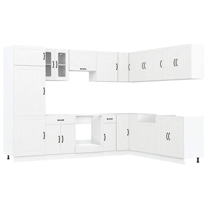 14 Piece Kitchen Cabinet Set Lucca White Engineered Wood