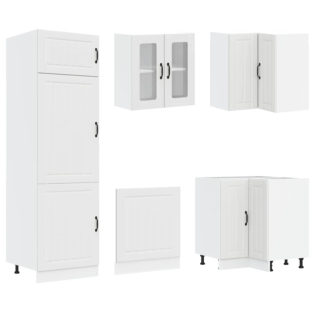 14 Piece Kitchen Cabinet Set Lucca White Engineered Wood