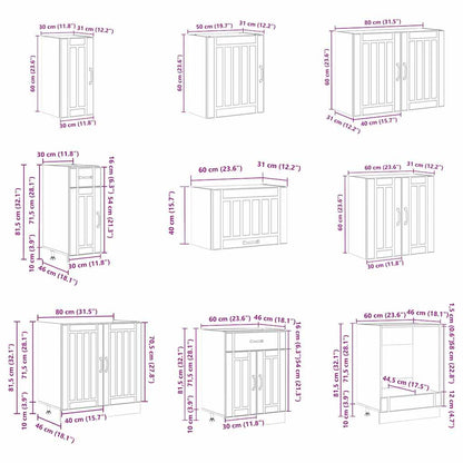 14 Piece Kitchen Cabinet Set Lucca White Engineered Wood