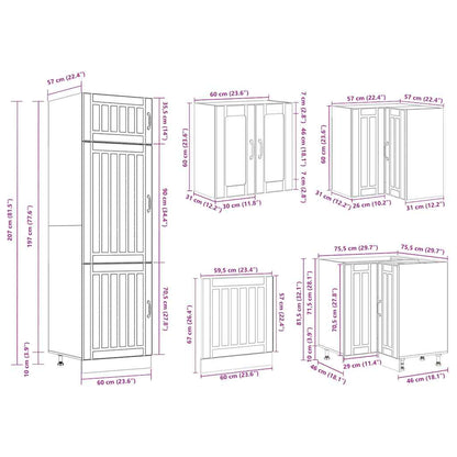 14 Piece Kitchen Cabinet Set Lucca White Engineered Wood