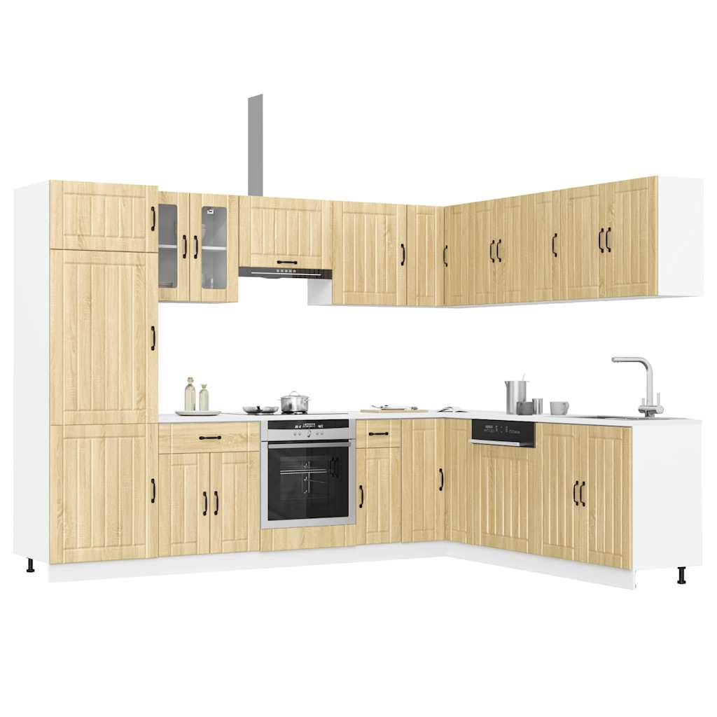 14 Piece Kitchen Cabinet Set Lucca Sonoma Oak Engineered Wood