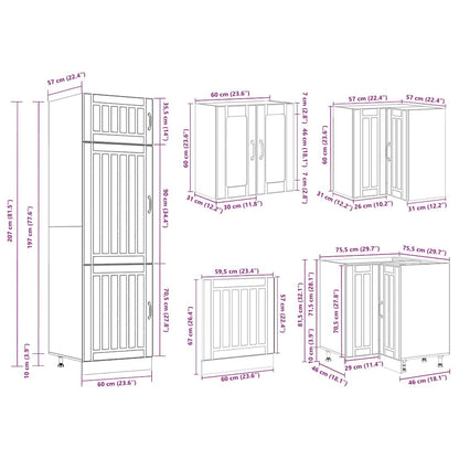 14 Piece Kitchen Cabinet Set Lucca Concrete Grey Engineered Wood