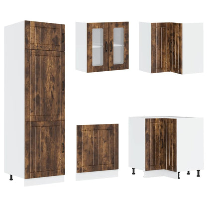 14 Piece Kitchen Cabinet Set Lucca Smoked Oak Engineered Wood