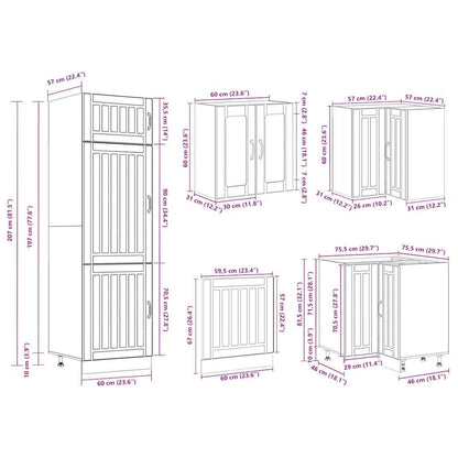 14 Piece Kitchen Cabinet Set Lucca Smoked Oak Engineered Wood