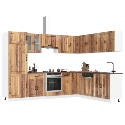 14 Piece Kitchen Cabinet Set Lucca Old Wood Engineered Wood