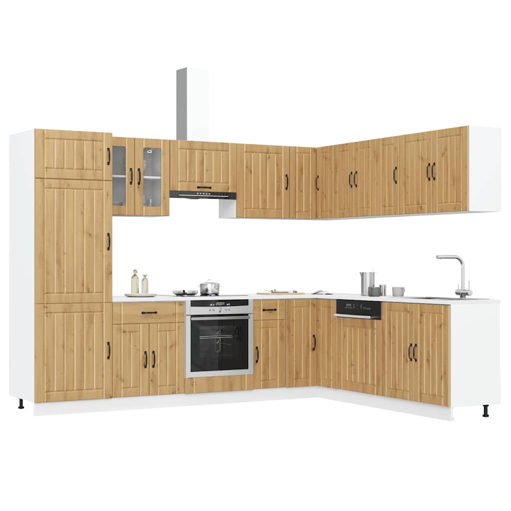 14 Piece Kitchen Cabinet Set Lucca Artisan Oak Engineered Wood