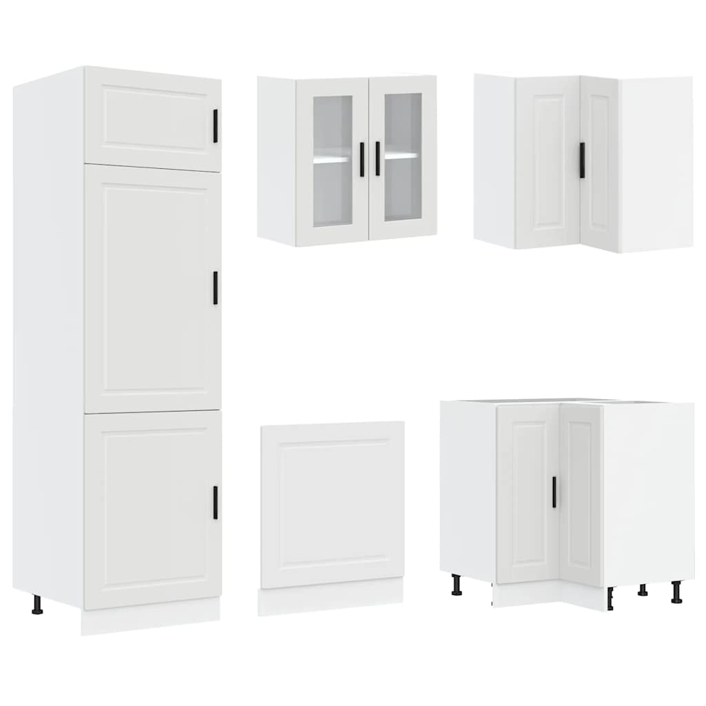 14 Piece Kitchen Cabinet Set Porto White Engineered Wood