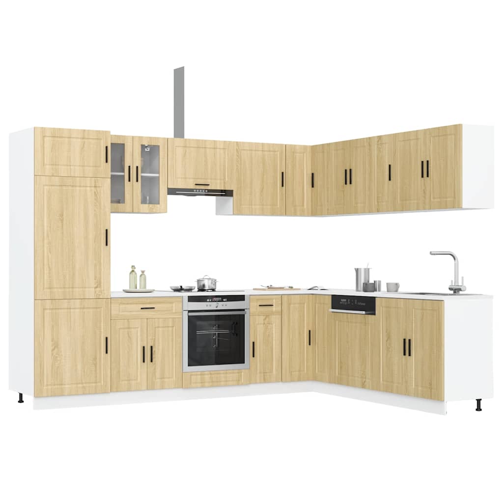 14 Piece Kitchen Cabinet Set Porto Sonoma Oak Engineered Wood