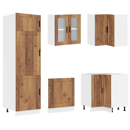 14 Piece Kitchen Cabinet Set Porto Old Wood Engineered Wood