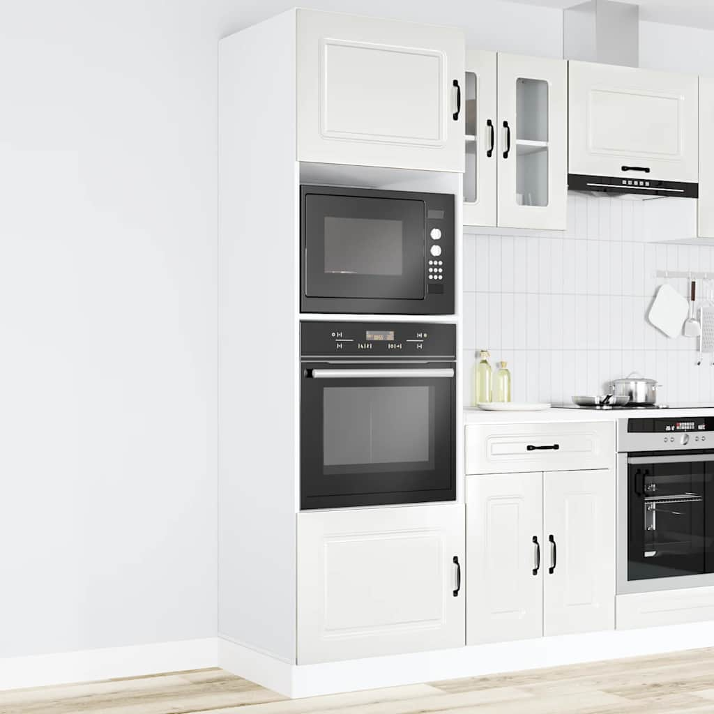 Oven Cabinets 2 pcs Lucca Gloss White Engineered Wood