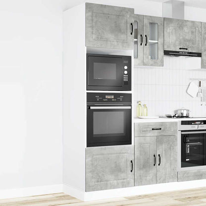 Oven Cabinets 2 pcs Lucca Concrete Grey Engineered Wood