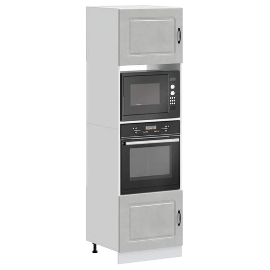 Oven Cabinets 2 pcs Lucca Concrete Grey Engineered Wood