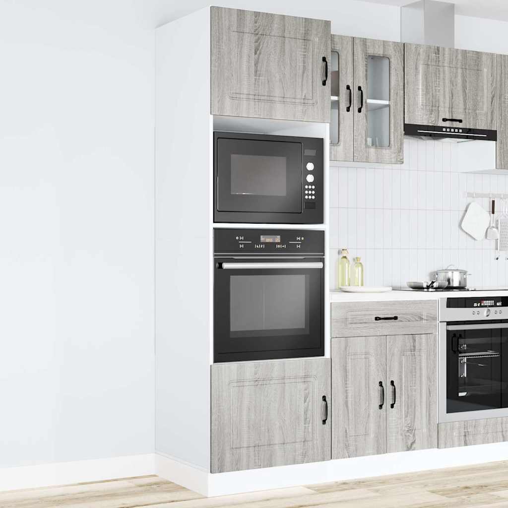 Oven Cabinets 2 pcs Lucca Grey Sonoma Engineered Wood