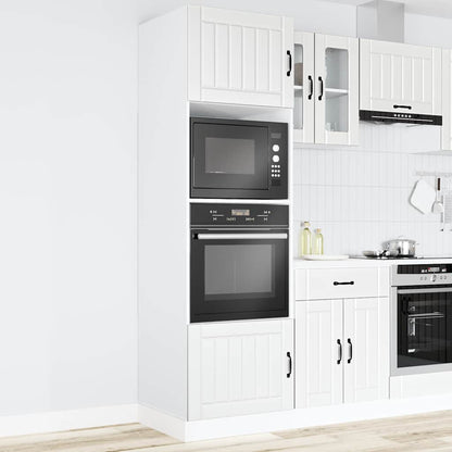 Oven Cabinets 2 pcs Kalmar White Engineered Wood