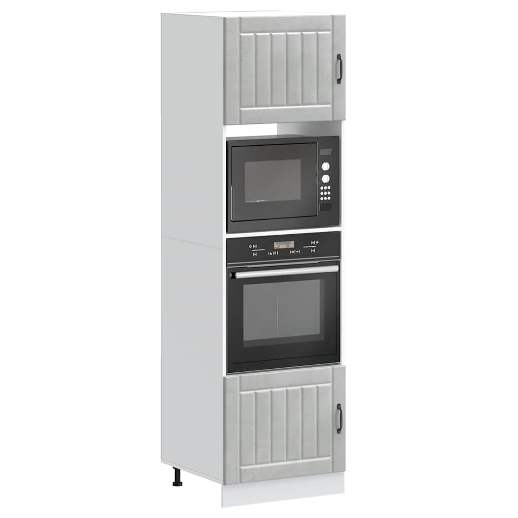 Oven Cabinets 2 pcs Kalmar Concrete Grey Engineered Wood